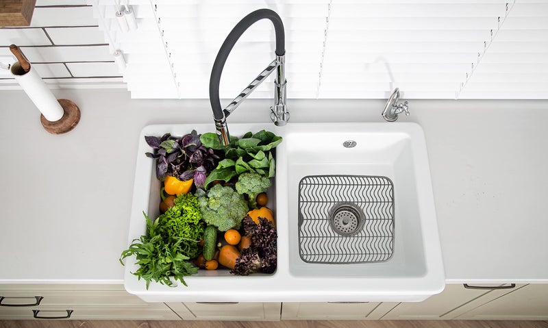 DecorRack 2 Sink Protectors for Kitchen Sink, Plastic 12"" x 11"" Dish Rack, Protect Sink from Stains, Damage, Scratches, Dishwasher Safe Grid Mat for Kitchen (2 Pack, Gray) - Image 4